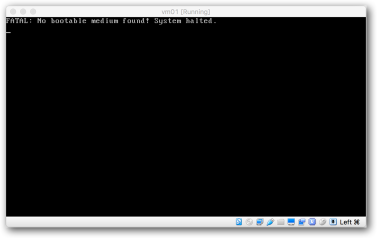 Fig. 16 – Premier démarrage (no boot device)