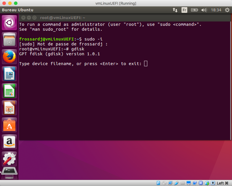 Fig. 14 – Menu d’installation avec firmware UEFI