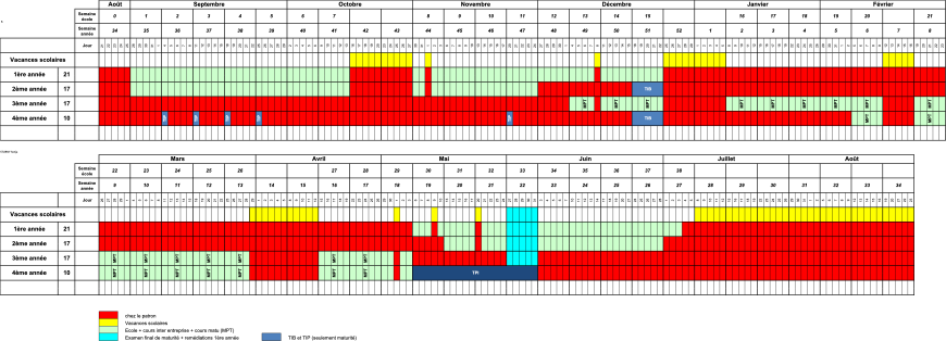 Fig. 1 – Plan d'alternance annuel